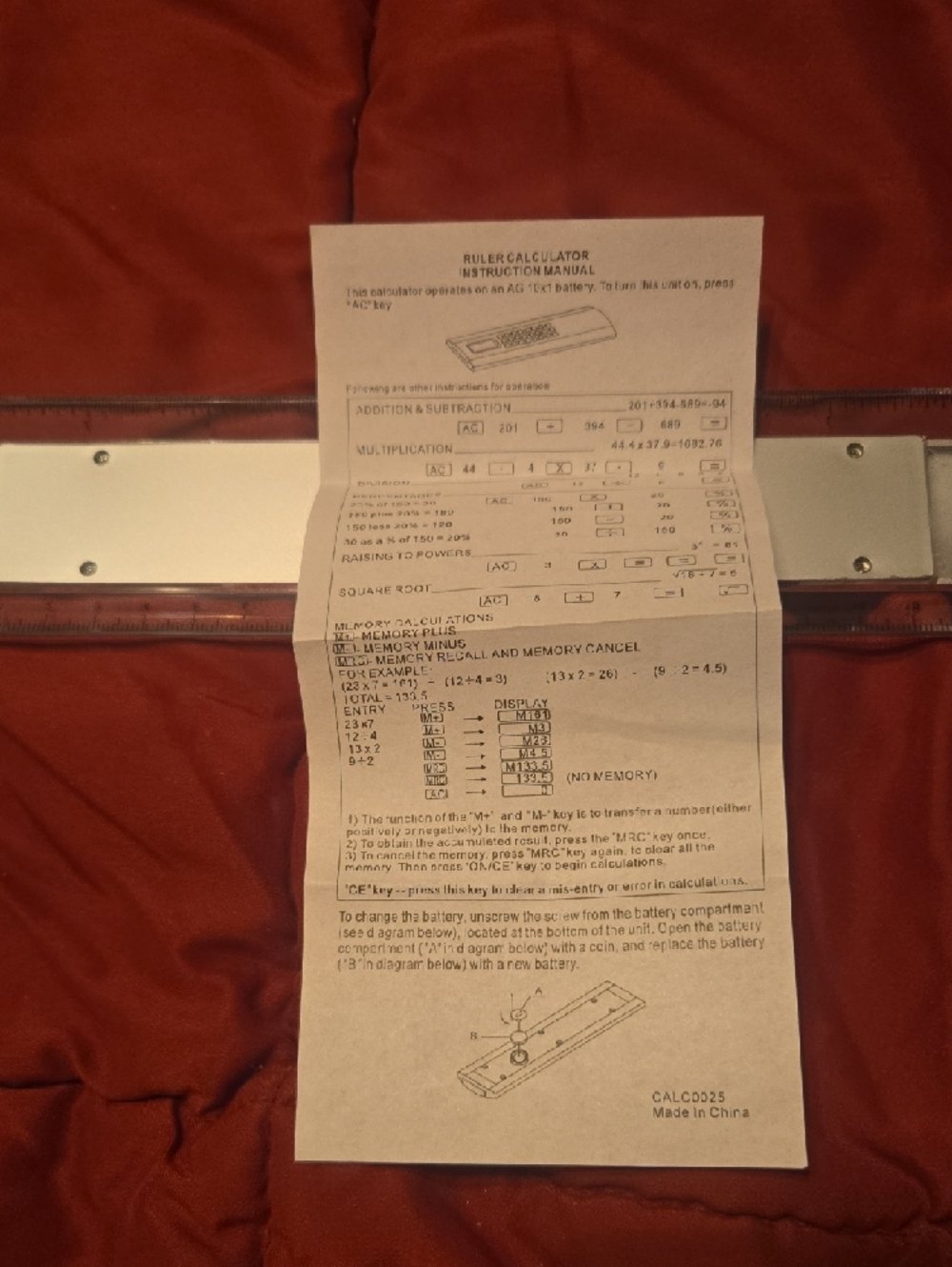 4Calculator Ruler with LCD Display - Silver - Picture 3 of 4